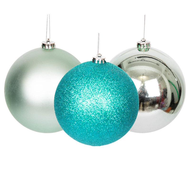 Polyvinyl Chloride (PVC) Ball Ornament, 10cm H x 10cm W x 10cm D, Turquoise