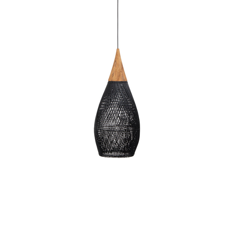Luminaire suspendu 1 lumière Amhold, Noir