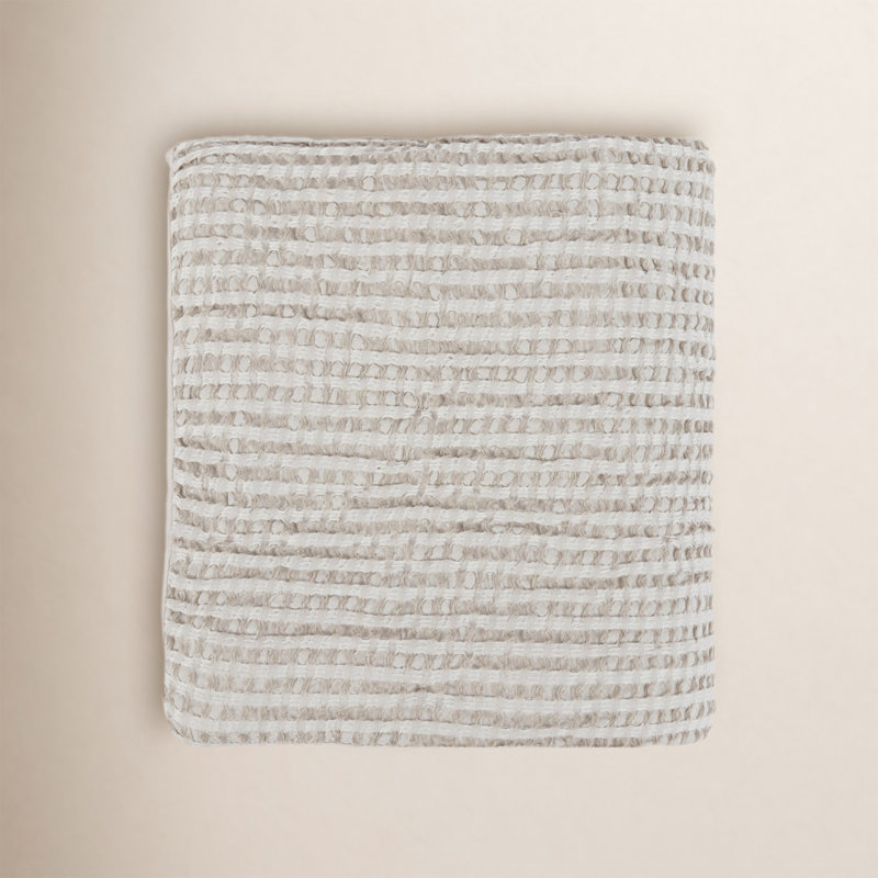 Waffle-Weave Cotton Blend Quilt, King Quilt, Natural