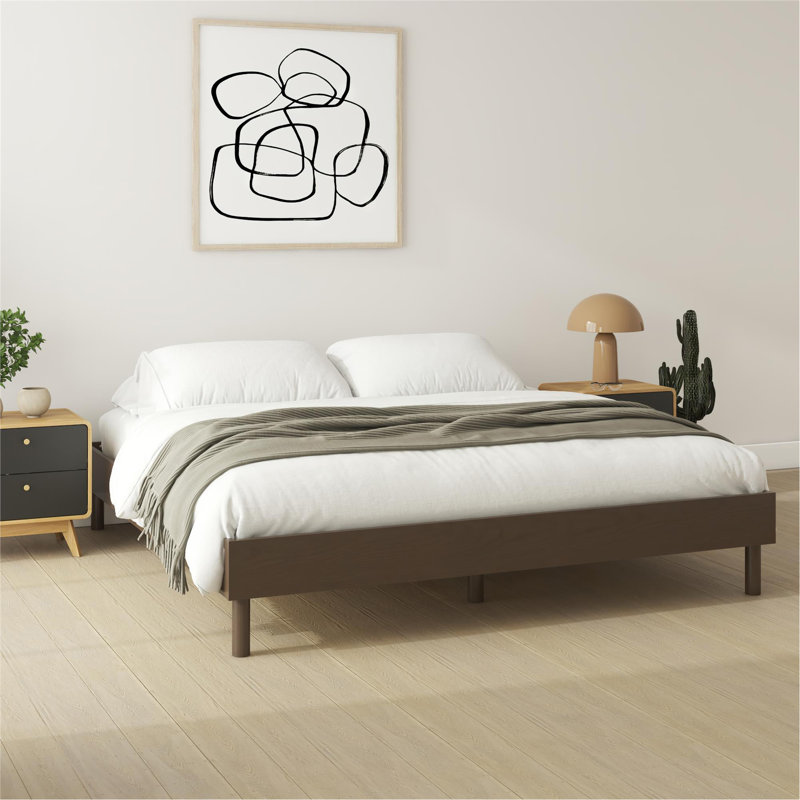 Lit plateforme en bois sans outils, Très grand lit