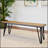 Aryven Industrial Wood Dining Bench, Rustic Dark Pine Finish