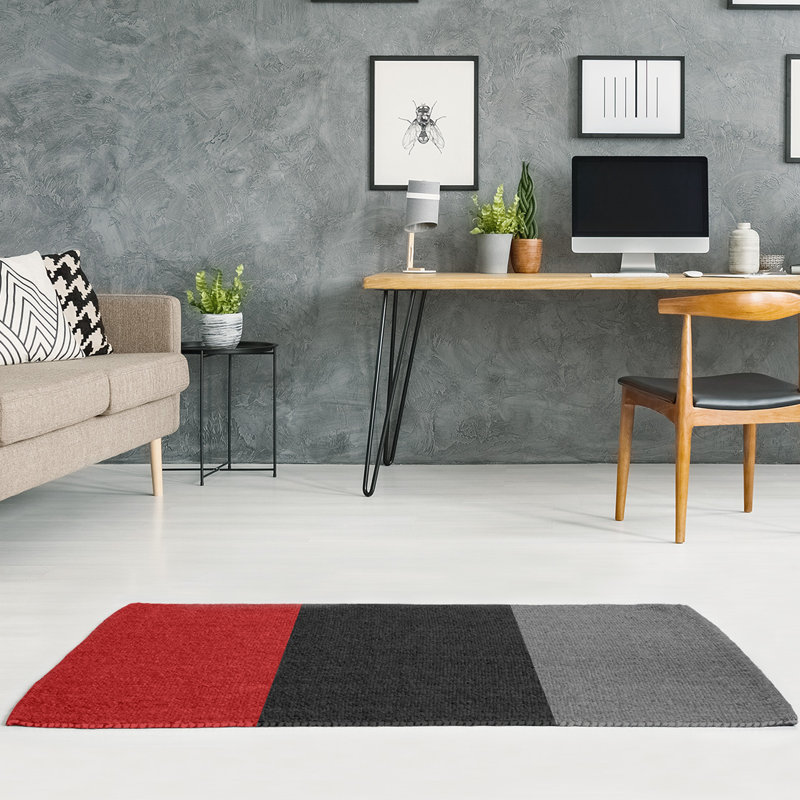 Tapis rouge/gris, Rectangle 4 pi x 6 pi