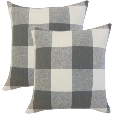  Plaid Linen Throw Pillow