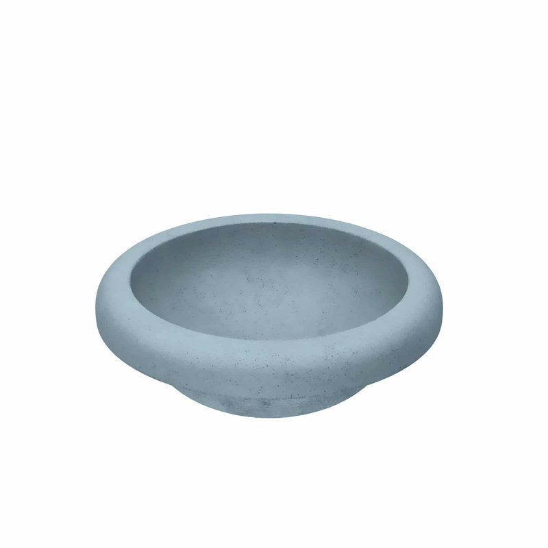 Cuyama NativeStone Concrete Handmade Oval Drop-In Bathroom Sink, Ocean