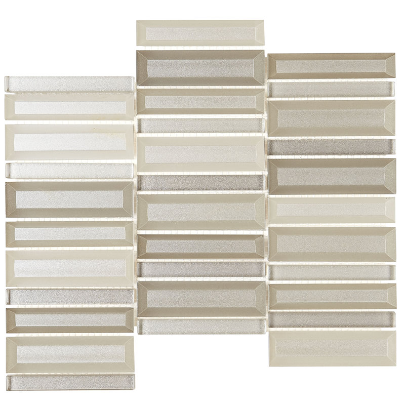Daltile Cascading Waters 4 x Random Straight Stacked Mosaic Tile (10 Per Per Carton) (8.00 SQFT Per Carton), Shimmer Shore