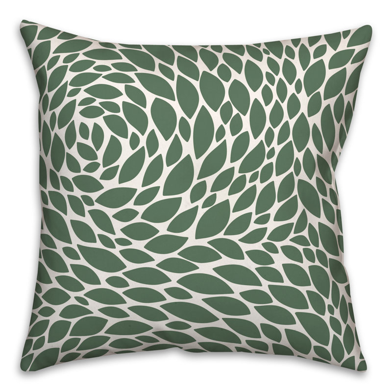 Abstract Outdoor Throw Pillow, 16" x 16", Green