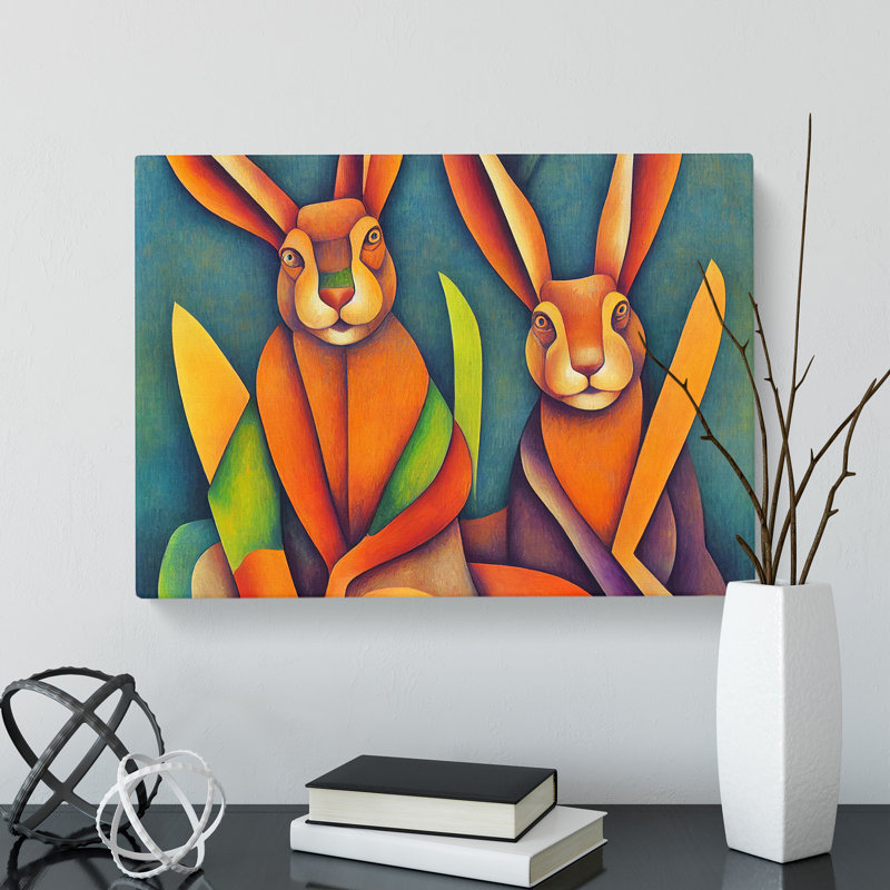Vintage Hares - Wrapped Canvas, 40cm H x 60cm W x 3cm D