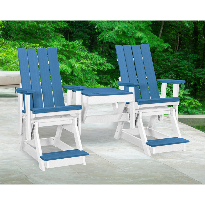 Fauteuil oscillant Brandon, Bleu marine / blanc