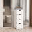 White Freestanding Storage Cabinet With 4 Drawers, Suitable For Bathroom, Living Room, Kitchen