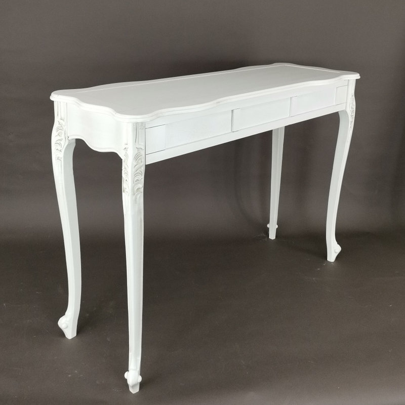 Console en bois massif 46 po Vine, Blanc