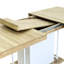 Table de salle à manger de 160 à 200 cm avec siège Nuance en bois vieilli, extensible, 6 à 10 personnes, chêne blanc, style extensible