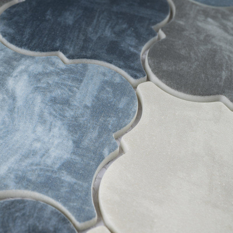 Ecoglassify 11.82 in. x 11.82 in. Arabesque Matte Glass Mosaic Tile