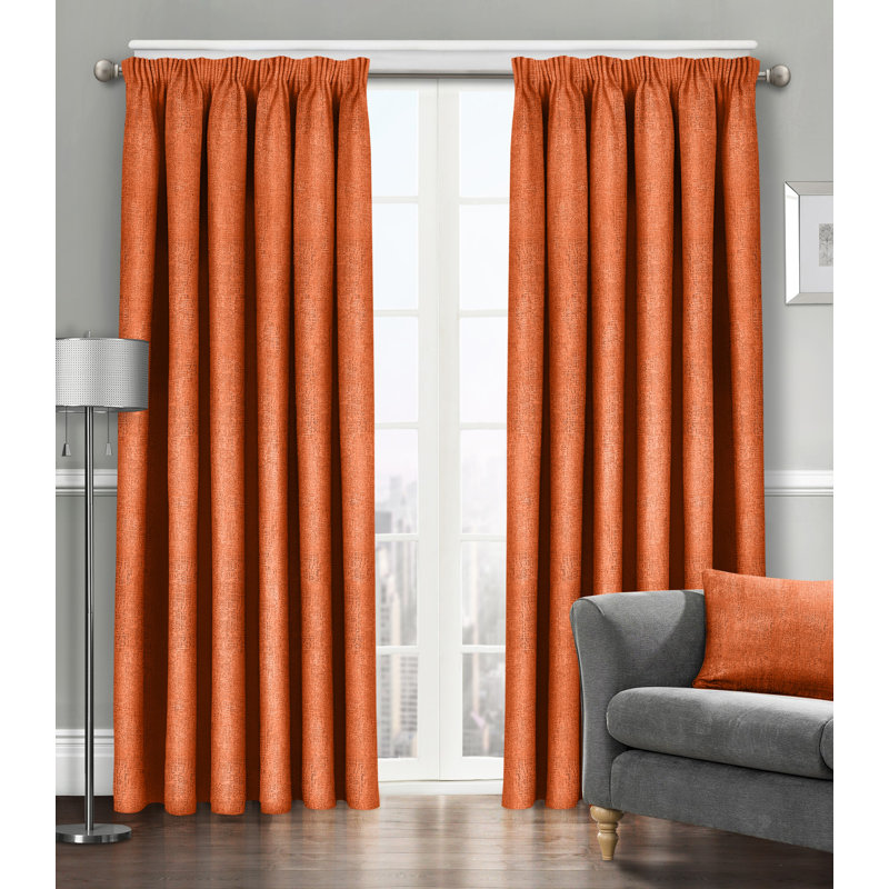 Faliha Curtain, 66cm Width x 54cm Drop, Orange