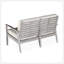 Causeuse en eucalyptus avec coussins, finition gris bois flotté-957041059-957041115