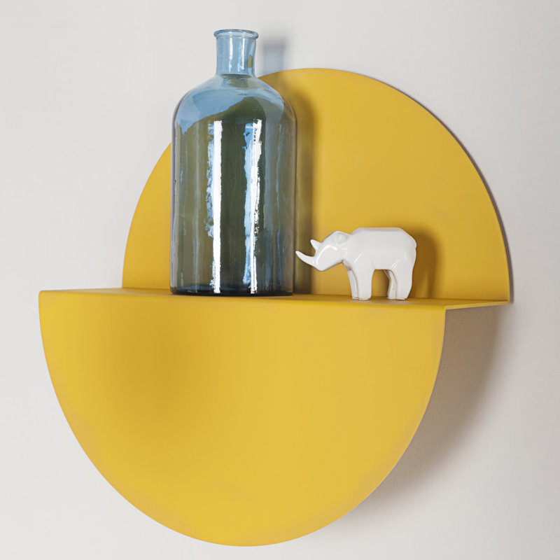 Arline Metal Floating Shelf, Large, Yellow