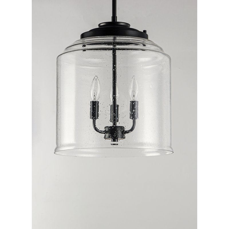 Luminaire suspendu en acier 3 lumières Nunez, Noir