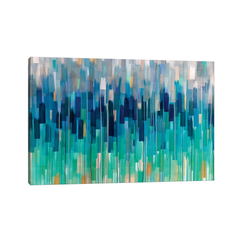 «Sky Lights» par Rashelle Roos - impression d'art graphique, Toile tendue, H 26 po x l 40 po x 1,5 po