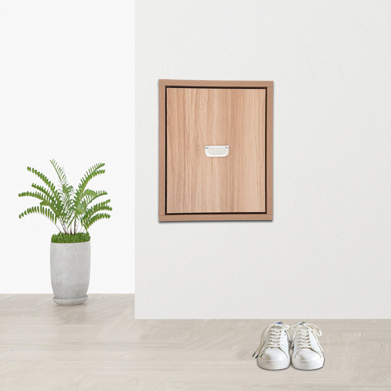 Modern Wall Mounted Multifunctional Entry Folding Shoe Changing Stool, Brown