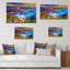 Océan et falaises en Grèce, reproduction d'art mural en bois nautique et côtier-2002072502-2002072461