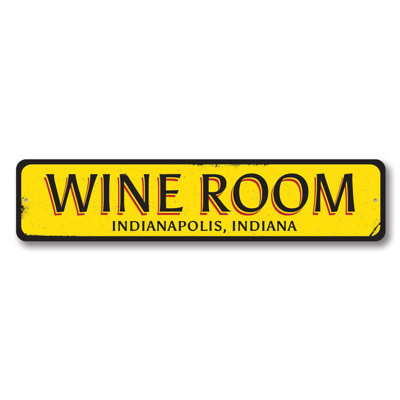 Wine Room Location Aluminum Sign