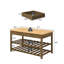 Table de bricolage en pin massif de 172 cm (67,7 pouces) avec 6 tiroirs et 2 tablettes à lattes