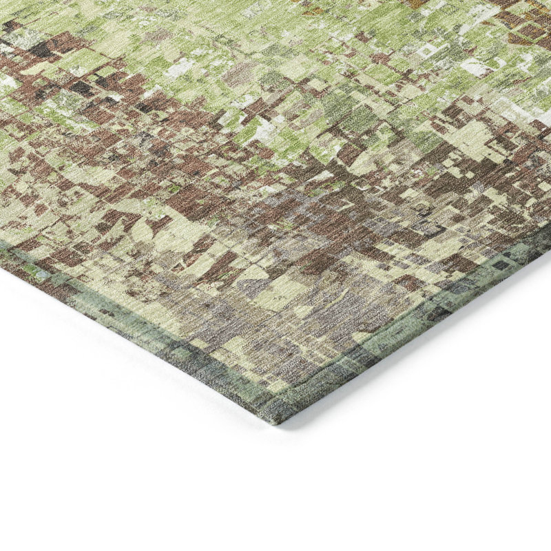 Machine Washable Indoor/Outdoor Millner ACN2254 Abstract Rug, Rectangle 10' x 14'