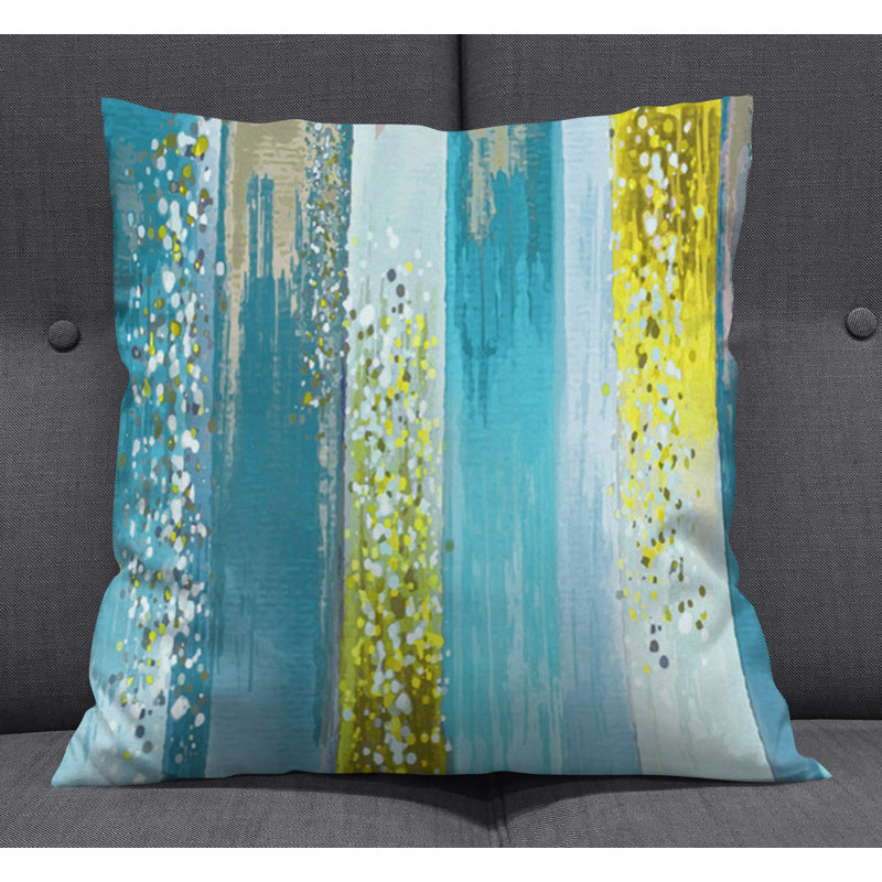 Throw Pillow With Insert, Blue Striped/Abstract 3, 20"H x 20"W