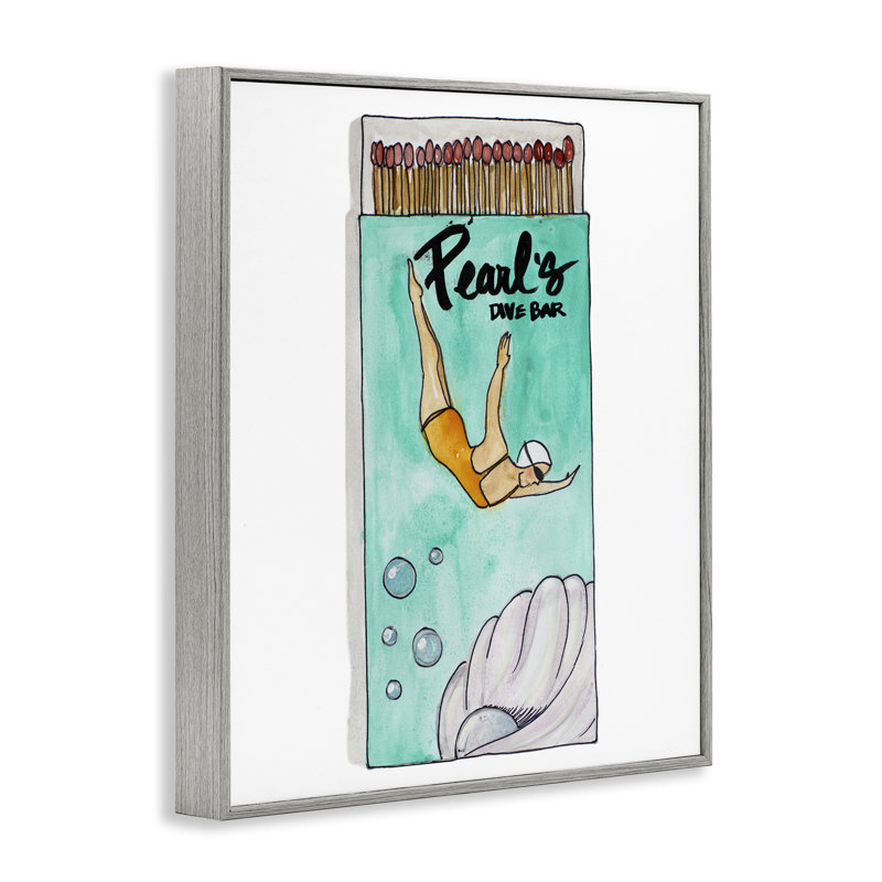 Giclée encadrée Pearl Dive Matchbox, design par Nola James, H 30 po x l 24 po, Estampe numérique Farmhouse