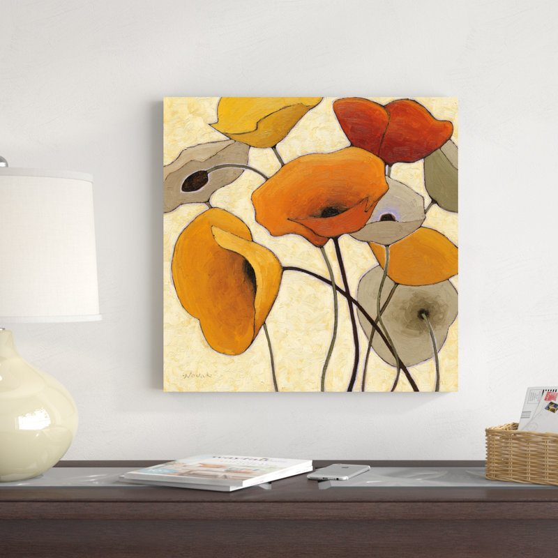 Citrouilles coquelicots III, H 20 po x l 20 po x P 1,25 po