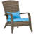 Alaizah Outdoor Rattan Adirondack Deck Chair Armrest Lounge Chair w/ Cushion-2049028208-2049028209