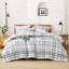 Ensemble d'édredon à motif écossais vert et blanc pour lit simple (66 x 90 po), ensemble de literie 2 pièces BCBG à rayures vichy pour lit à carreaux, ensemble de lit réversible à motif géométrique léger et doux Green Line-124609676-133330482