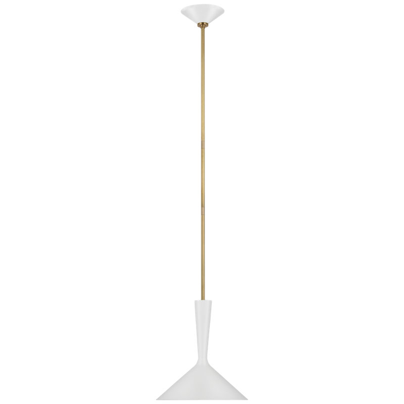 Rosetta 1 - Light Pendant, 56.75" H x 12" W x 12" D, Matte White, Matte White/Polished Nickel