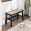 Banc en bois massif avec tablette Lund-569735217