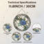 Panneau de vitrail à motif floral H 12 po-2014714436