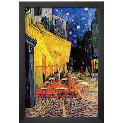 «Cafe Terrace at Night» par Vincent Van, reproduction d'art encadrée