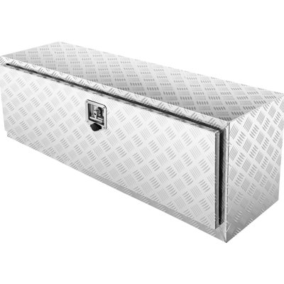 Boîte de rangement en aluminium de 48 po, 17 po et 18 po, imperméable avec serrure et clés, loquet à poignée en T, idéale pour les camions, aluminium robuste pour outils de remorquage, outils d'organisation