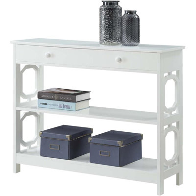 Modern Geometric Console Table With Concealed Storage Drawer From Omega Collection