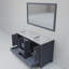 Meuble-lavabo double L 60 po x P 22 po et miroir 58 po.-1527519841-1548938936