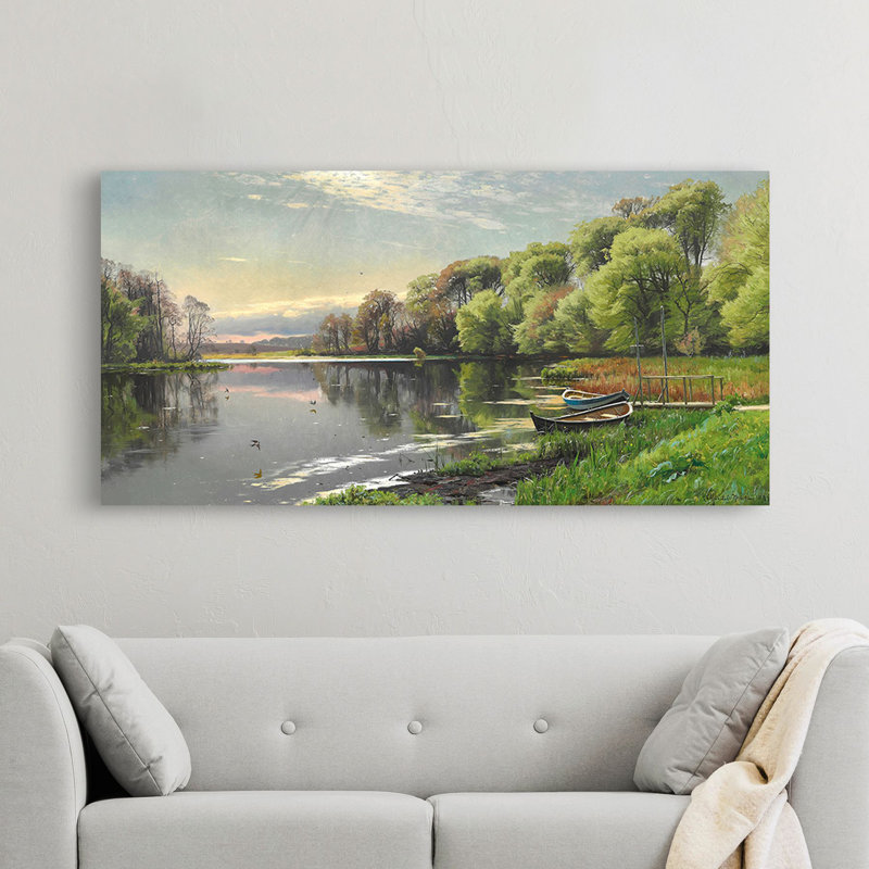 The Mill Pond by Peder Mørk Mønsted - Wrapped Canvas Print, 50cm H x 100cm W x 4cm D
