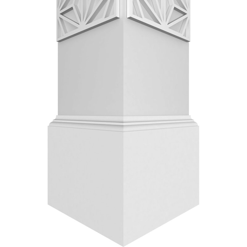 Hampton Square non effilé avec colonne Mission Capital et Mission Base, H 120 po x l 11,625 po x P 11,625 po