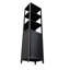 Grande armoire de rangement mince, bambou noir, l 16,5 po x P 13 po x 64,8 po, tablettes à 3 niveaux avec porte à volets