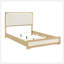 Mobilier de chambre à coucher contemporain en bois naturel avec tête de lit à panneau et tête de lit à DEL 1Pc