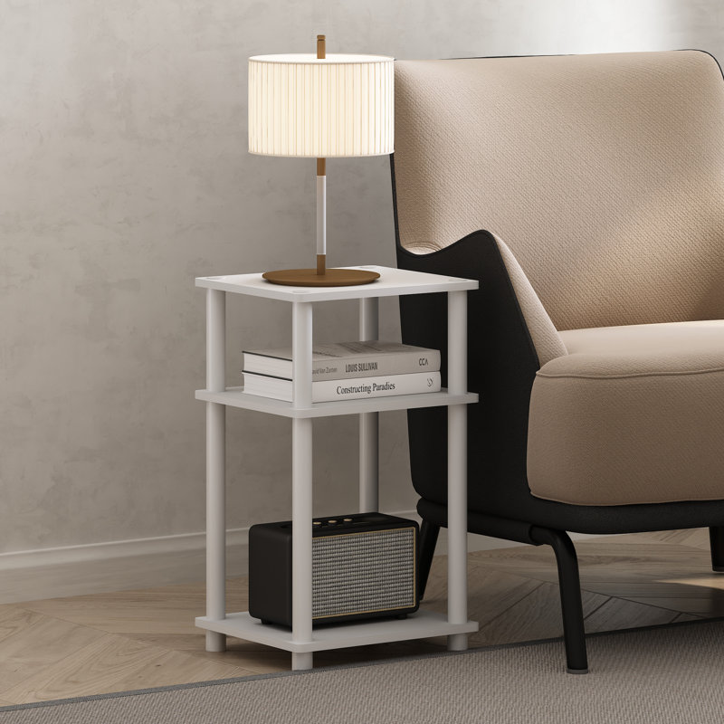 Akintayo 34cm W Plastic Bedside Table, White