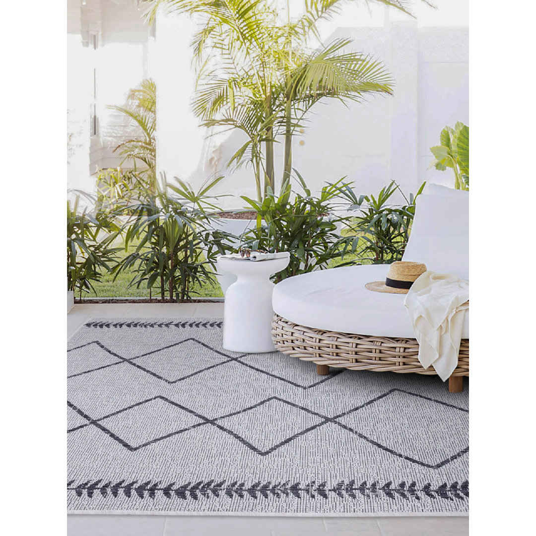 Adelhard Machine Made Grey Area Rug
