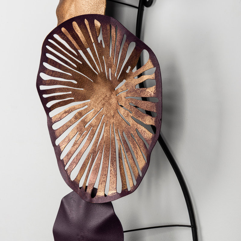Hand-Painted Decorative Metal Wall Accessory, 31.1 x 13.8 inches | 100% Metal, Thickness: 0.03 inches | Unique Color Variations, Perfect for Home Décor & Modern Interiors, Durable and Stylish Design