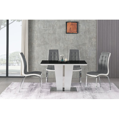 Chalen 4 -Person Tempered Glass Dining Set