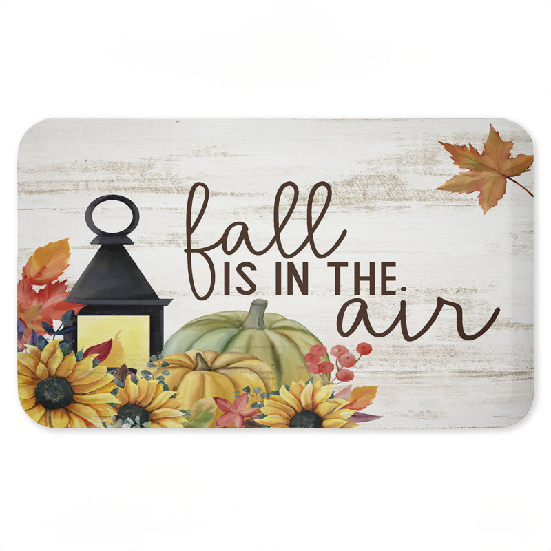 Tapis de sol antidérapant imprimé d'automne «Fall Is In The Air» par Kim Allen, 30 po x 18 po