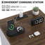 Table de chevet avec station de charge et rangement, tables de chevet rustiques modernes avec 2 tiroirs et tablette ouverte, prises USB et CA