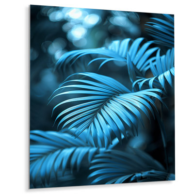 Blue Black Palm Trees Natures Nuance II - Palms & Palm Trees Wall Art Print