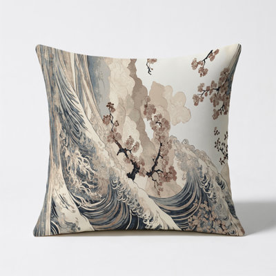 Sakura Flow Indoor And Outdoor Throw Pillow